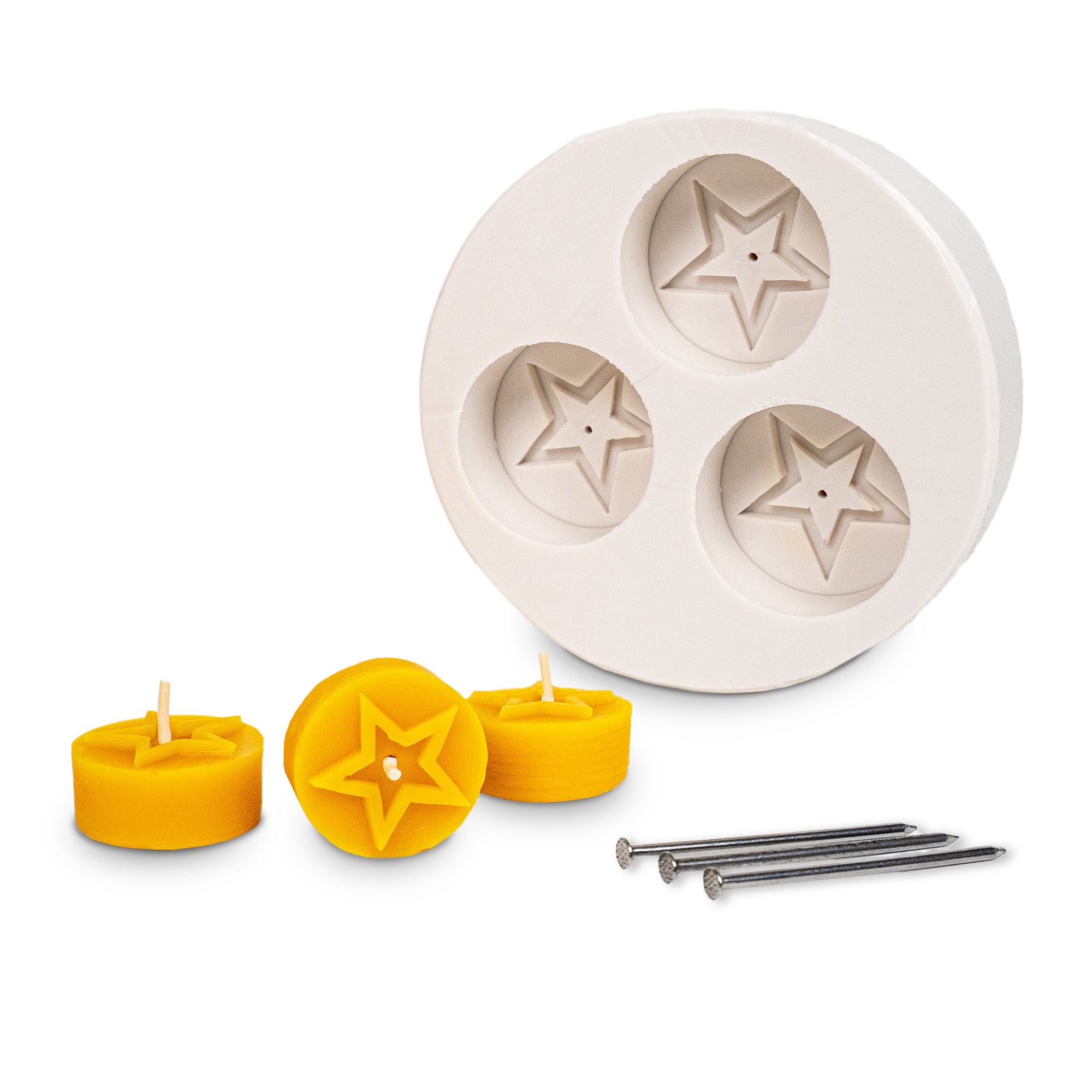 Gießform 3er Teelicht Stern offen