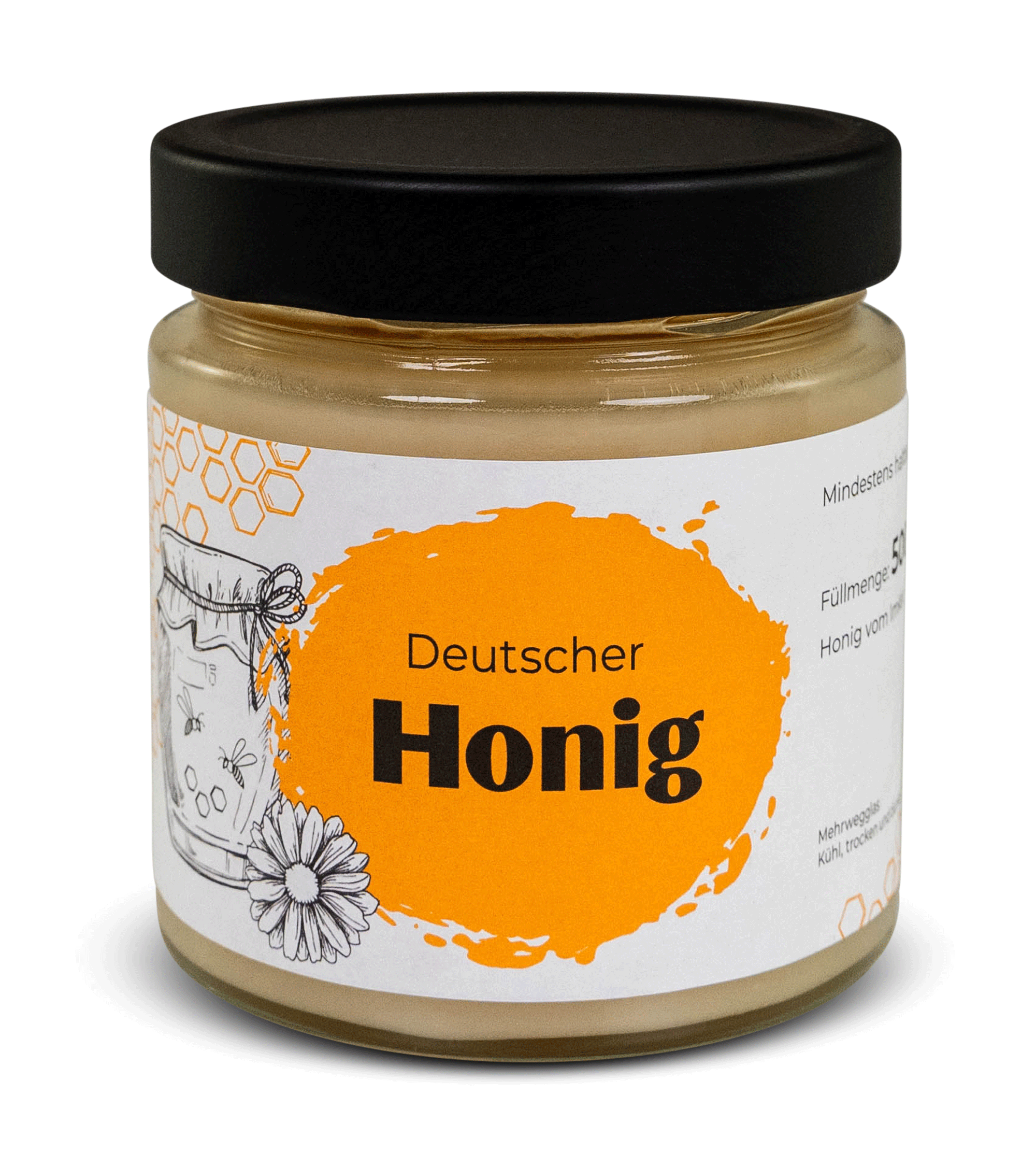 Honigglas-Etikett "Honigglas mit Wabe"