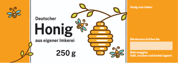 Honigglas-Etikett "Bienenkorb"