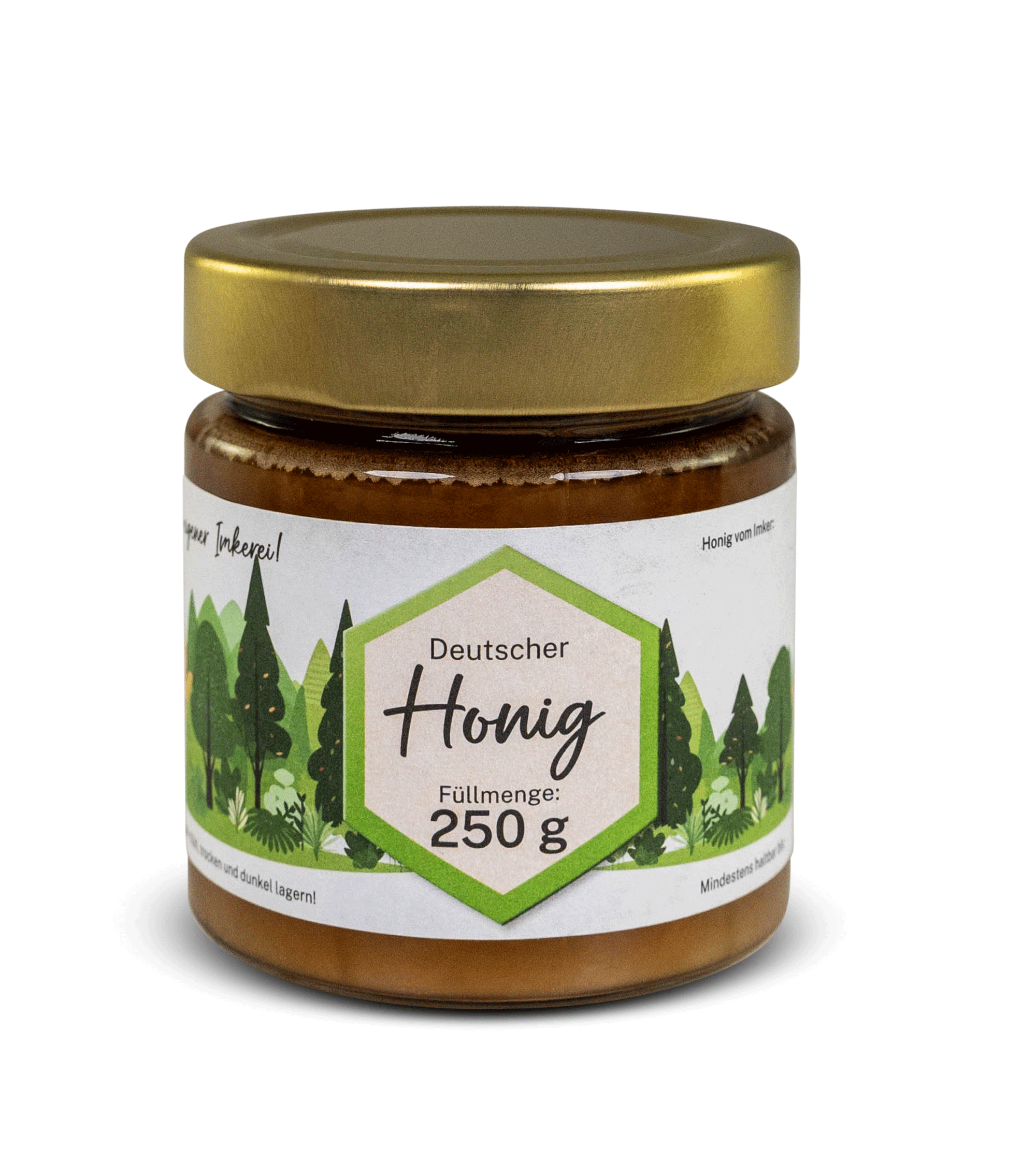 Honigglas-Etikett "Baumlandschaft"