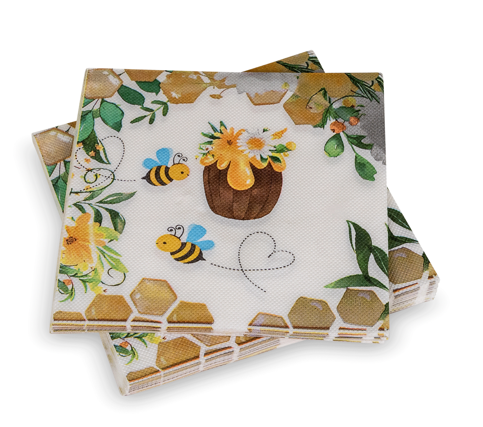 Servietten "Bienen mit Honigtopf"