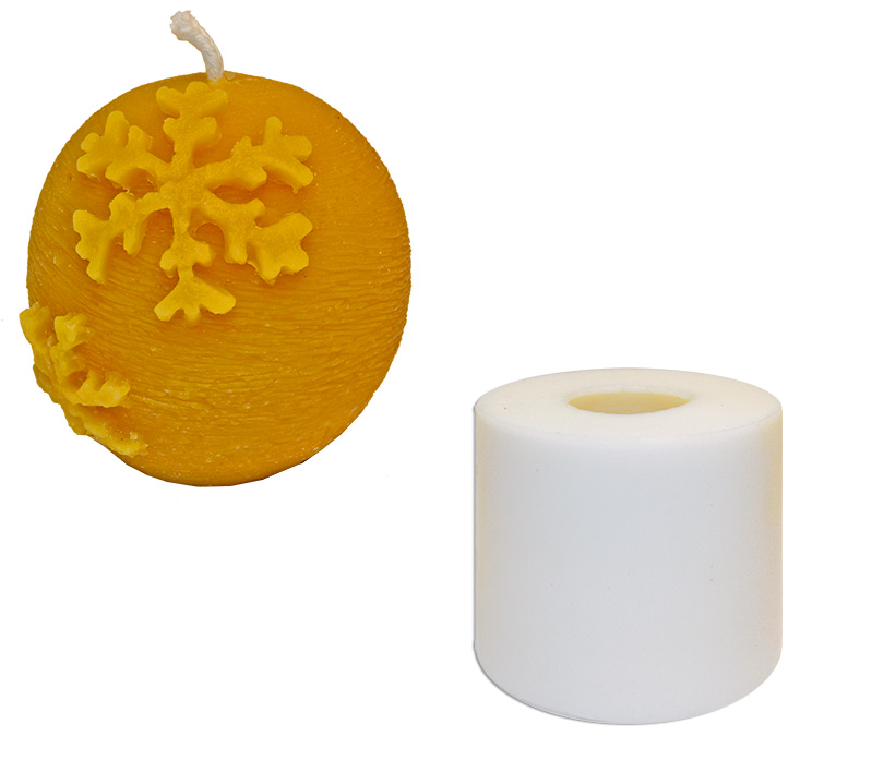 Gießform Kugel mit Schneeflocke