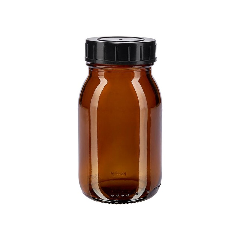 Weithalsflasche Braunglas mit Schraubdeckel