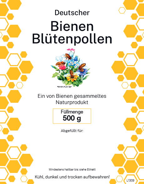 Etikett Deutscher Blütenpollen "Wabe"