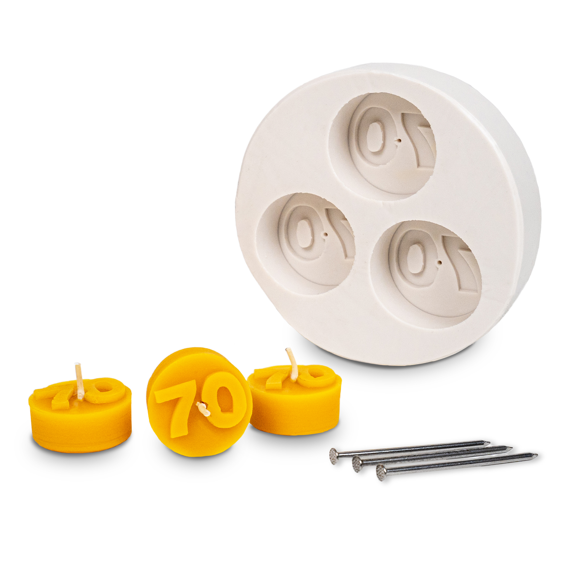 Gießform 3er Teelicht 70er