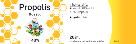 Etikett Propolis flüssig "Wabe"