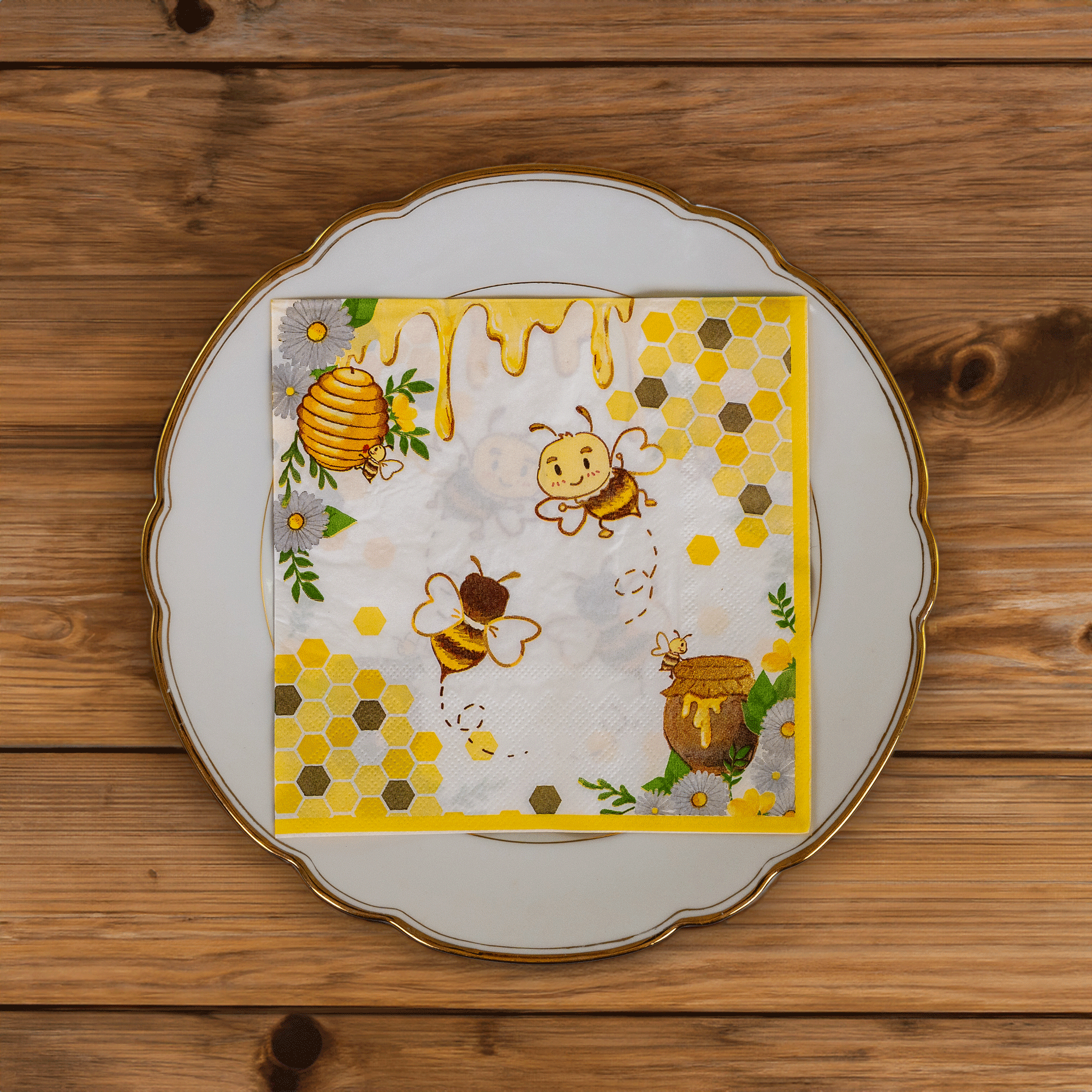 Servietten "Biene mit Honig & Waben"