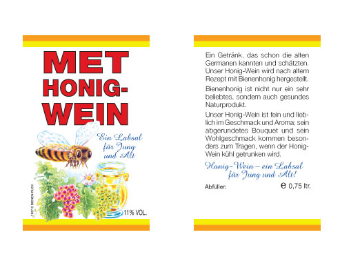Etikett "MET HONIG-WEIN"