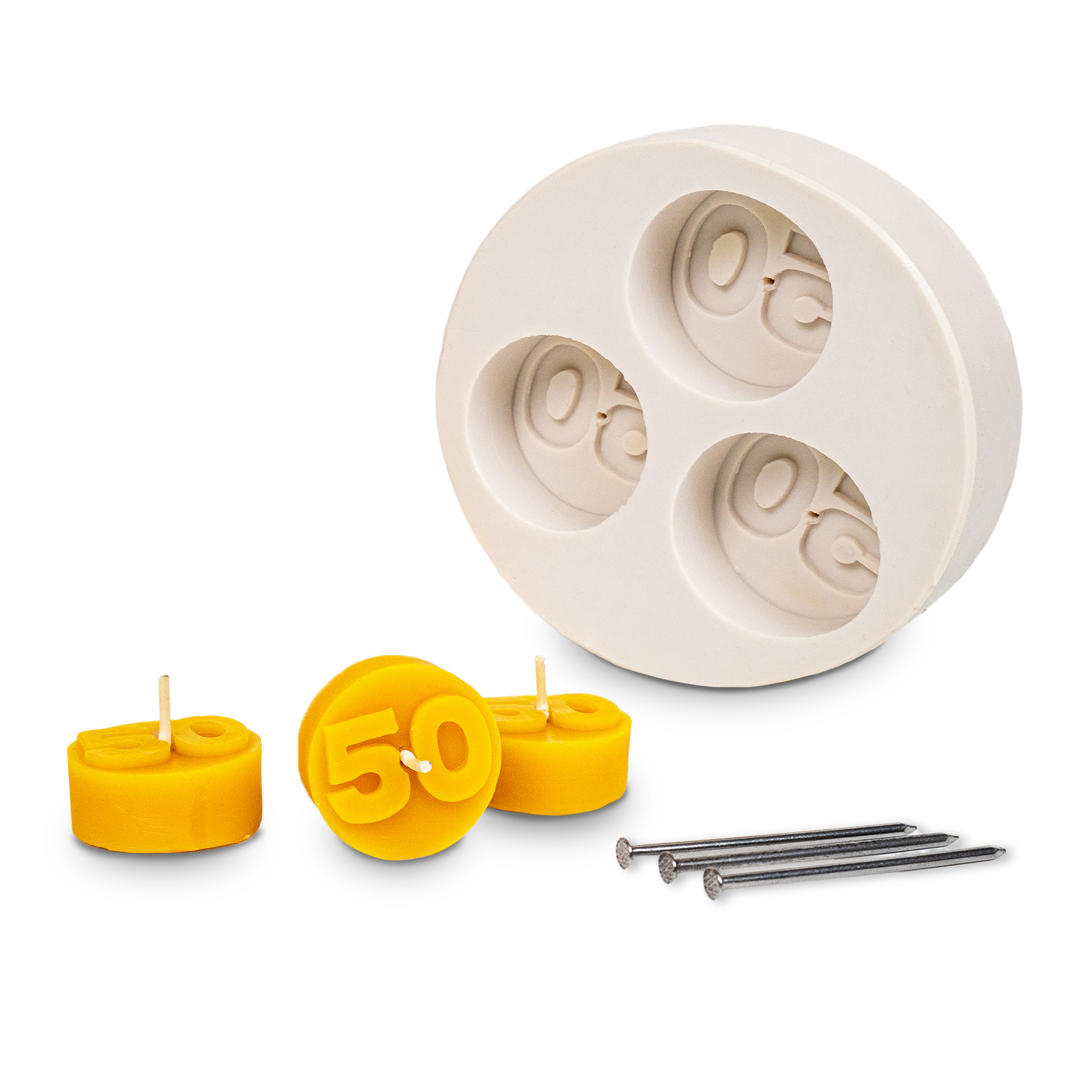 Gießform 3er Teelicht 50er