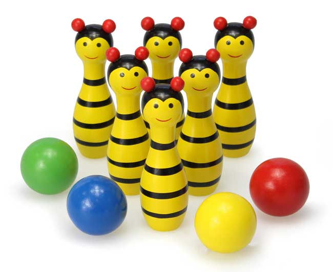 Holz Bienen Kegelspiel