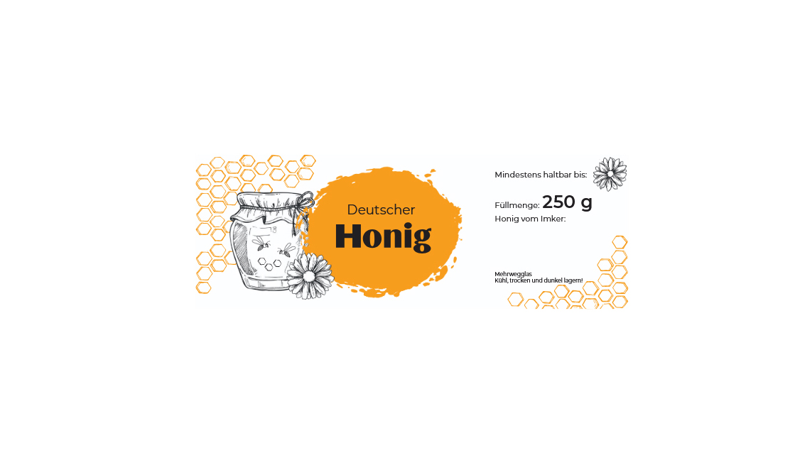 Honig Etiketten nassklebend 250g 