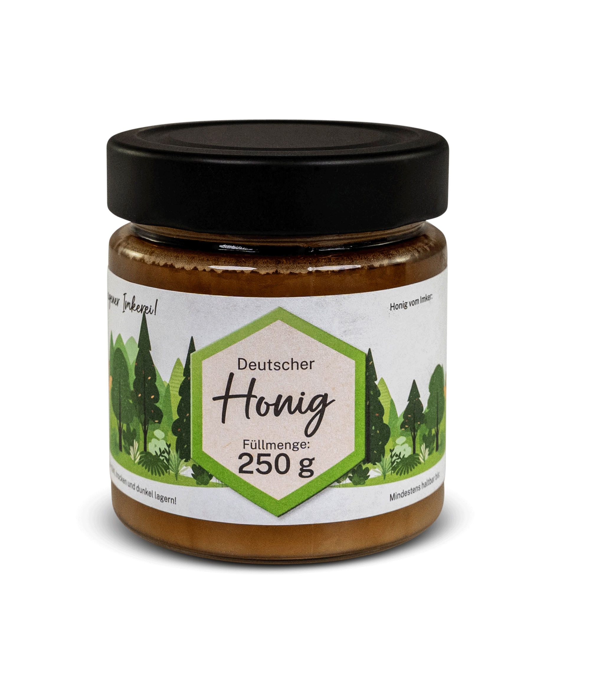 Honigglas-Etikett "Baumlandschaft"