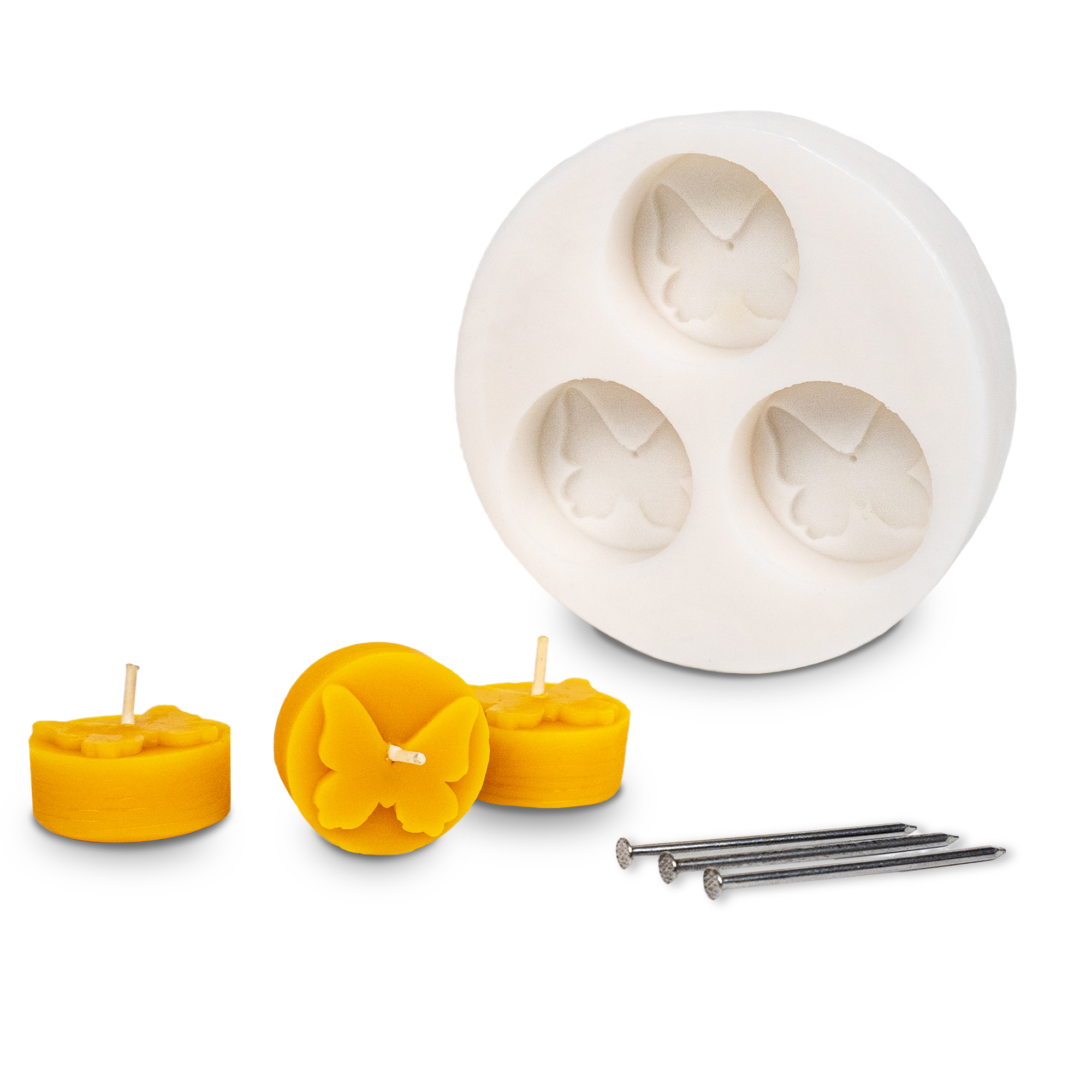 Gießform 3er Teelicht Schmetterling