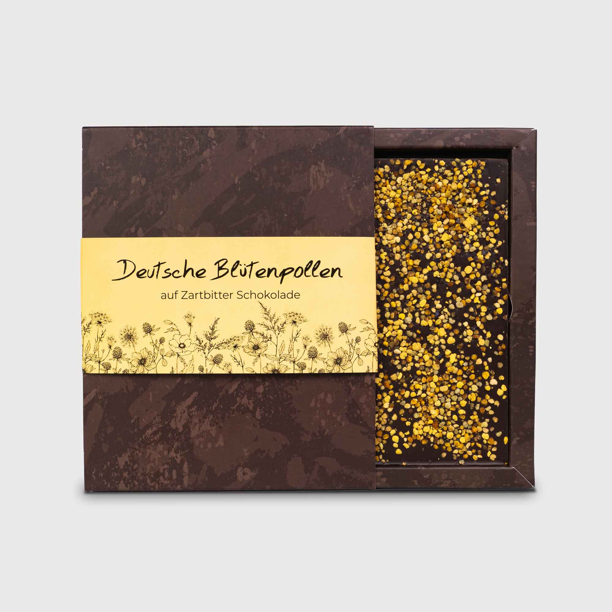 deutsche Blütenpollen auf Zartbitter Schokolade