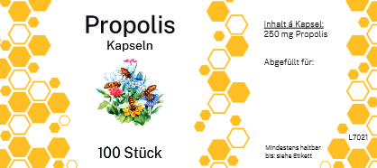 Etikett Propolis Kapseln  "Wabe"