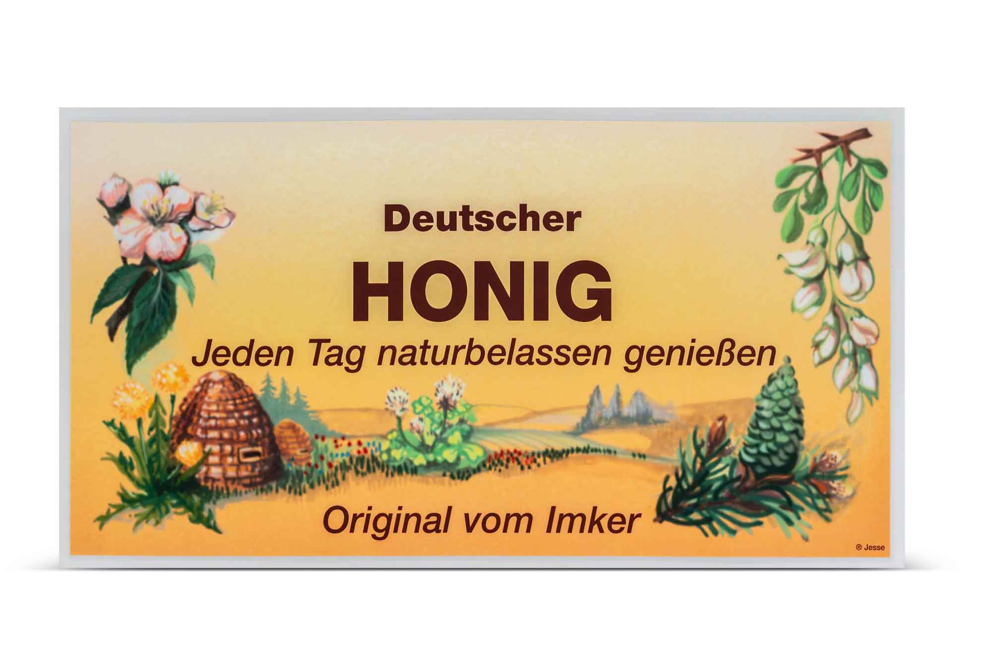 Klebe-Werbeschild "Echter Deutscher Honig"