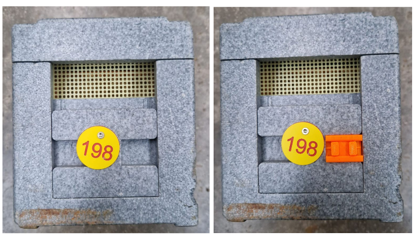 Schiebersperre für Begattungskästen