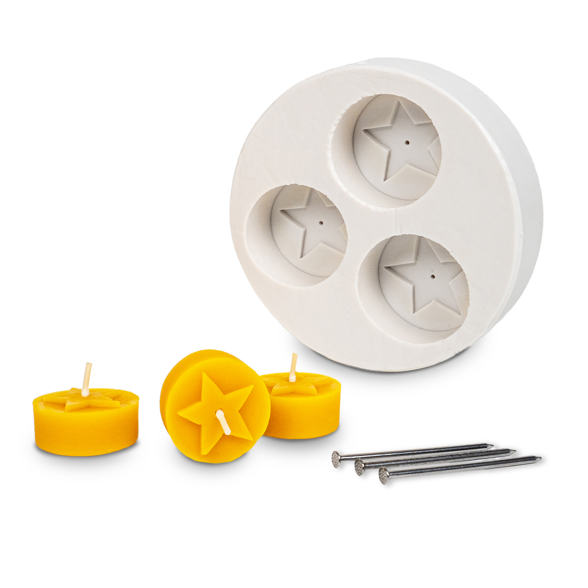 Gießform 3er Teelicht Stern geschlossen