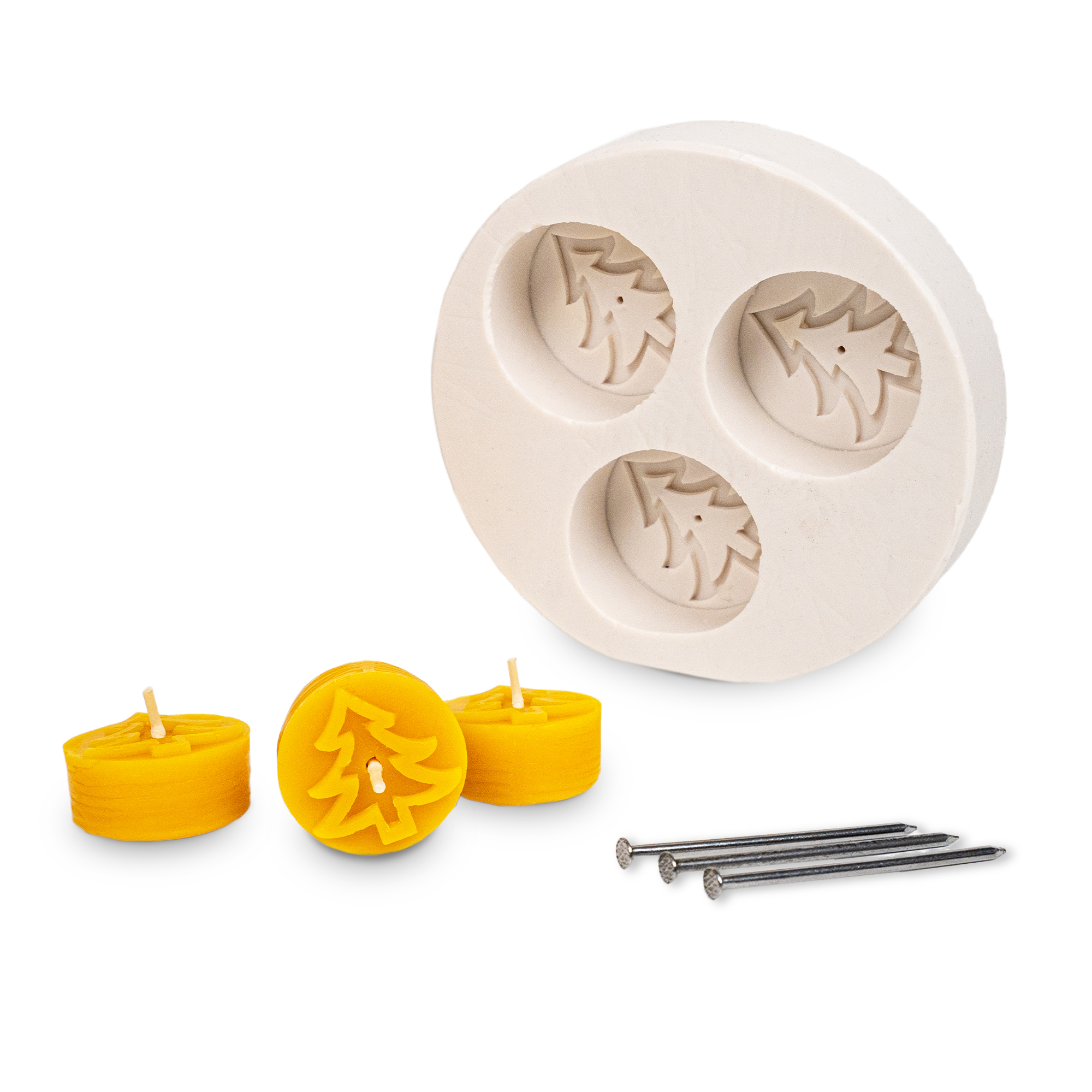 Gießform 3er Teelicht Tannenbaum