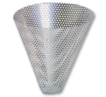 Kegeleinsatz aus Edelstahl-Lochblech