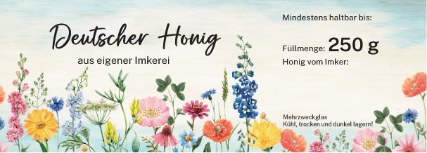 Honigglas-Etikett "Blumenwiese"