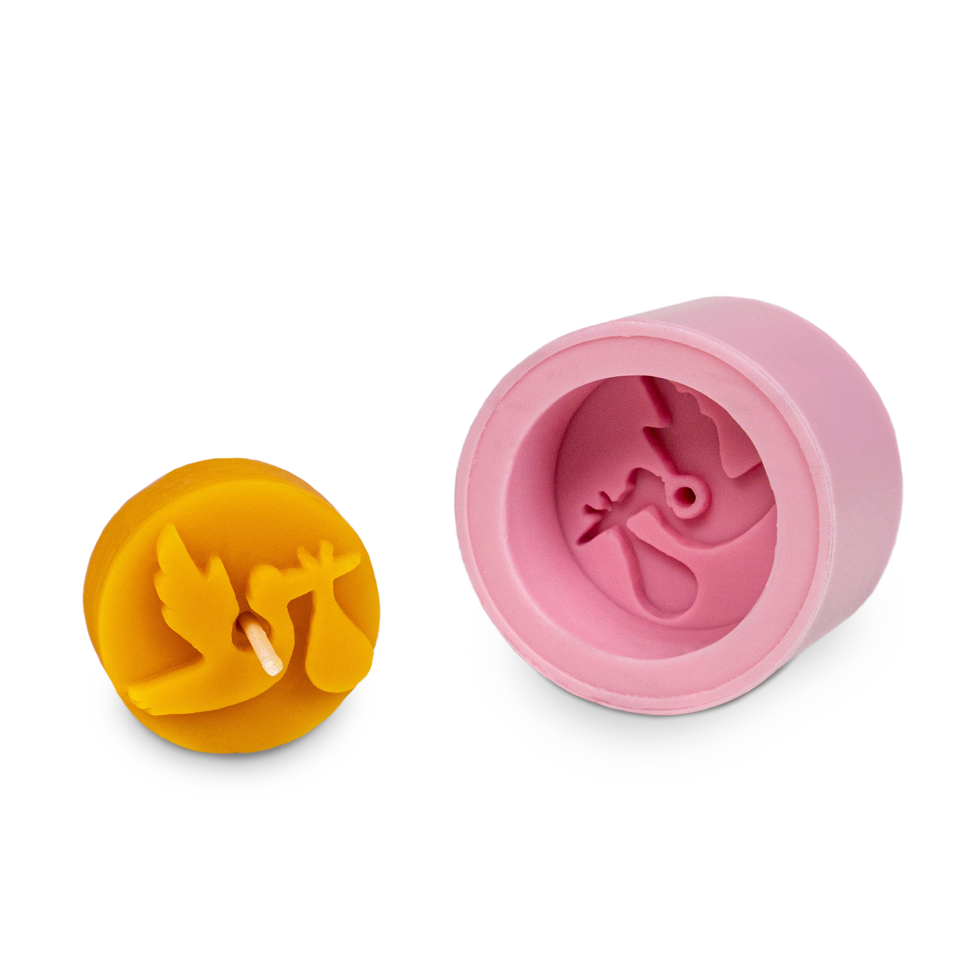 Gießform Teelicht "Storch mit Baby"