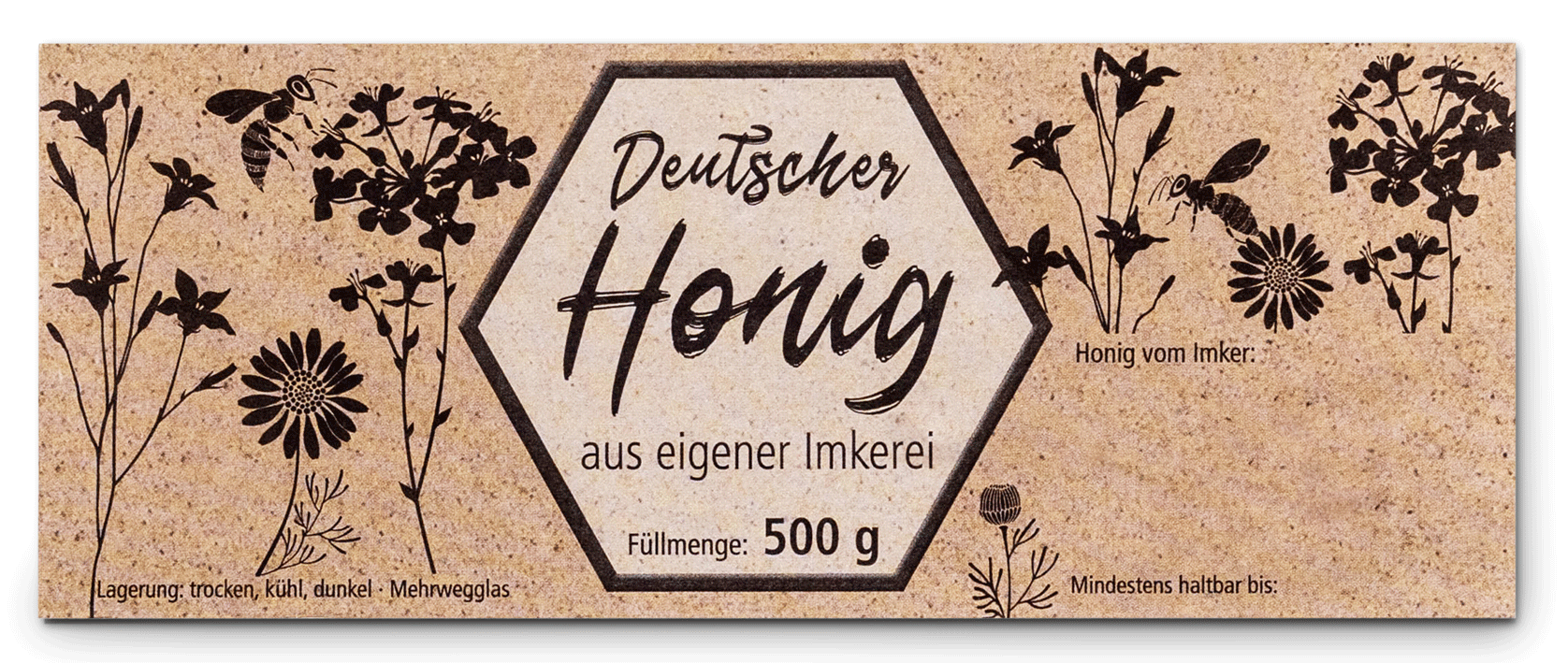 Honigglas-Etikett "ÖKO-Wiese"