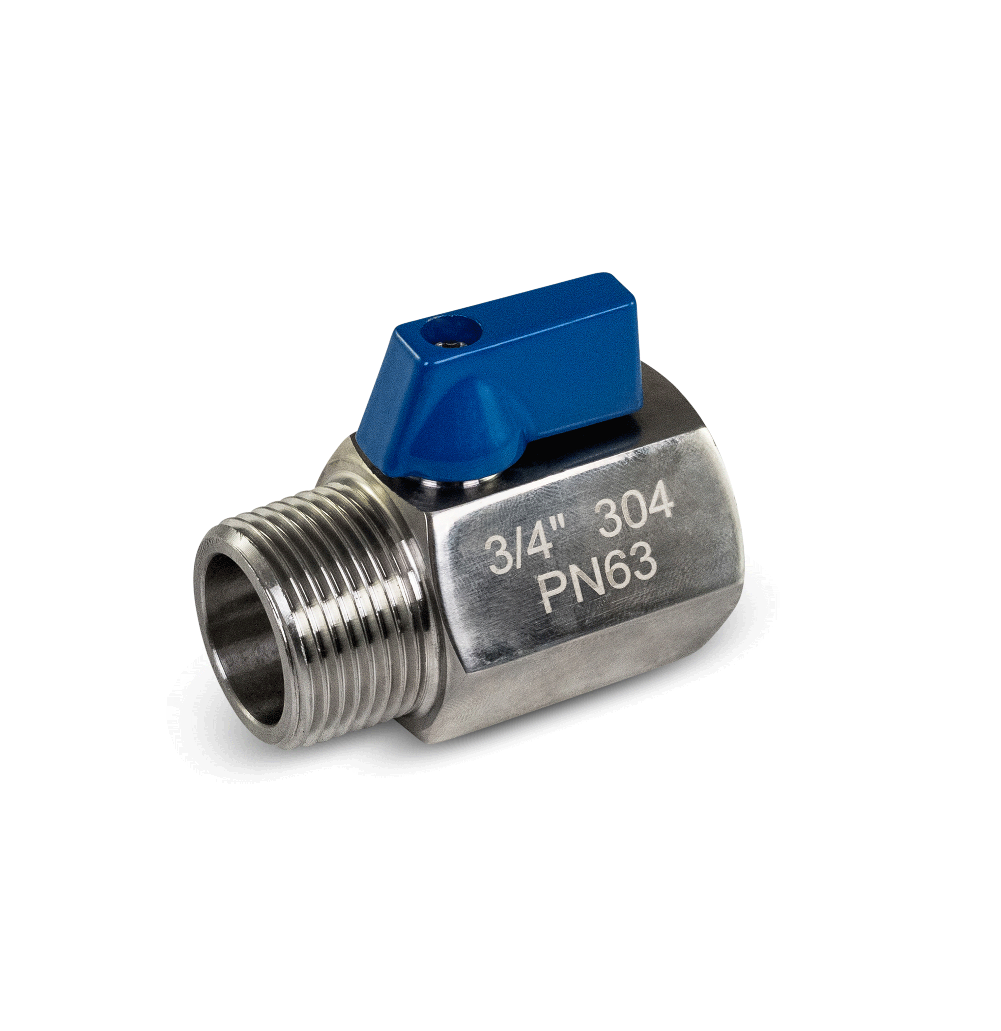 Edelstahl Minikugelhahn gerade 3/4 Zoll