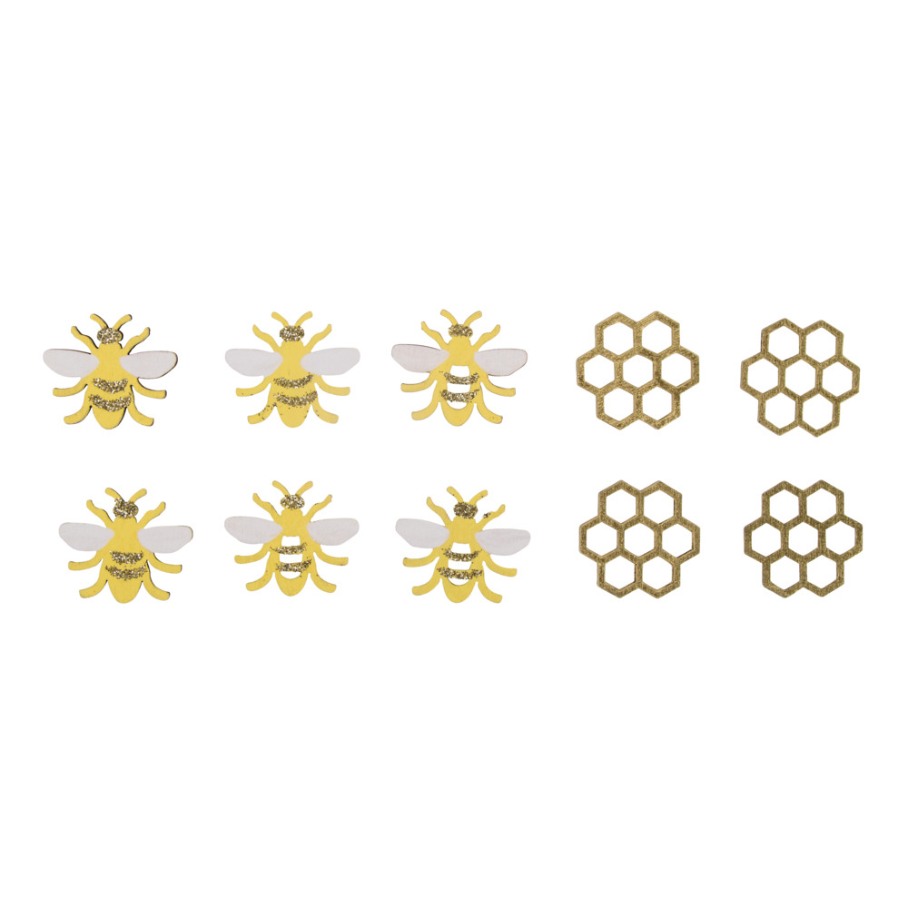 Holz-Streuteile Bienen und Waben