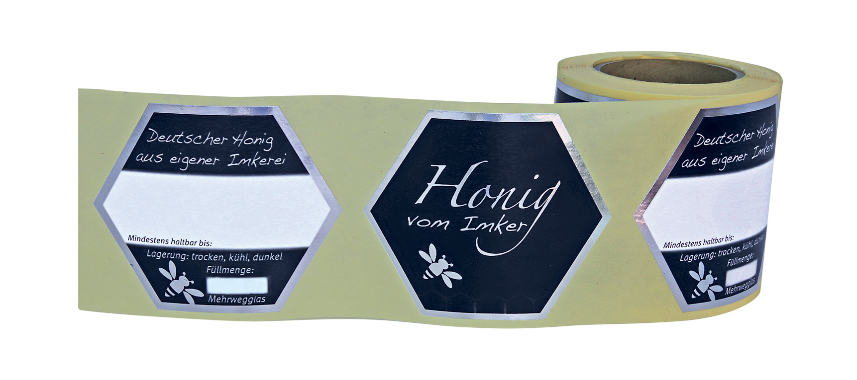 RuBee®SILBER Honigglas Etikett