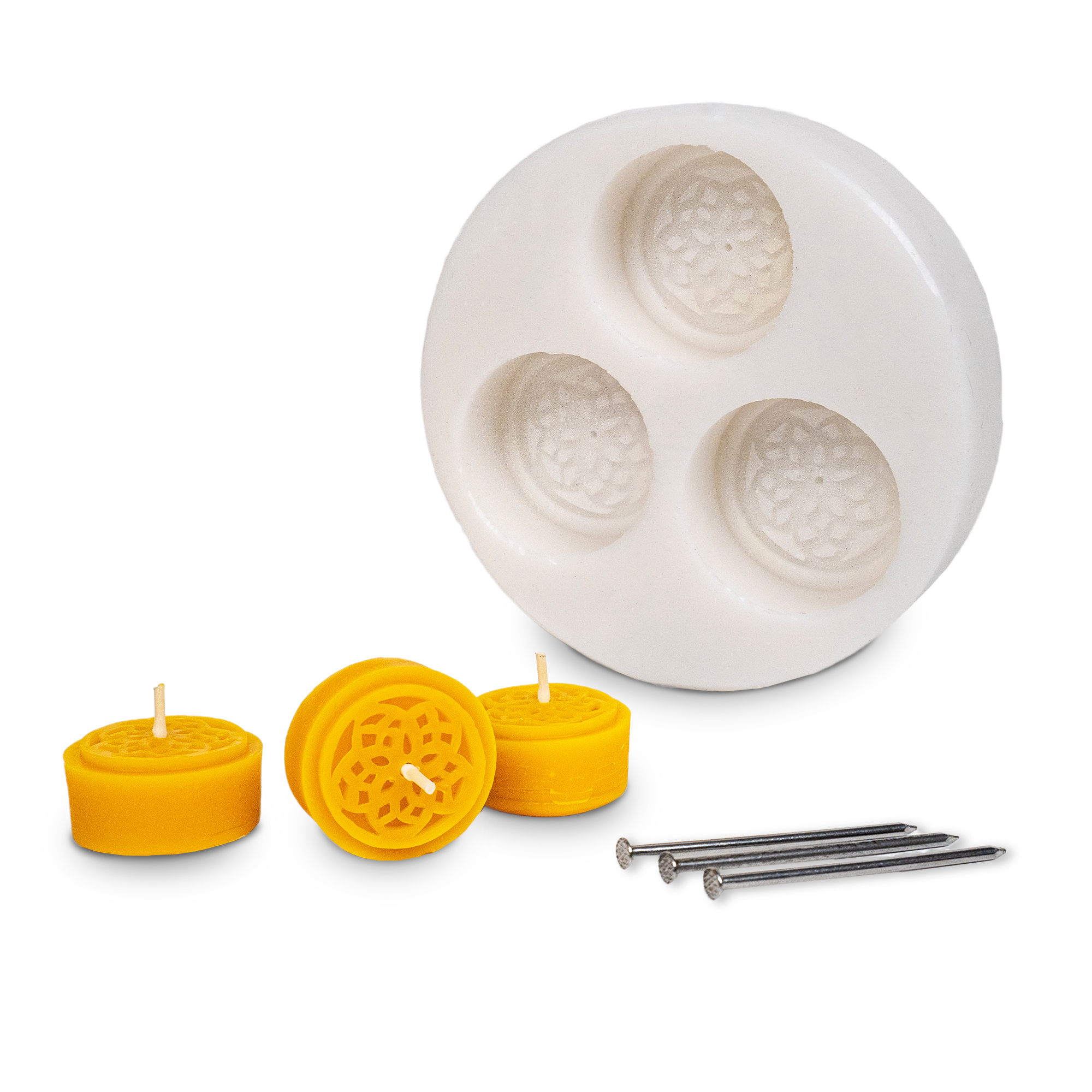 Gießform 3er Teelicht Ornament