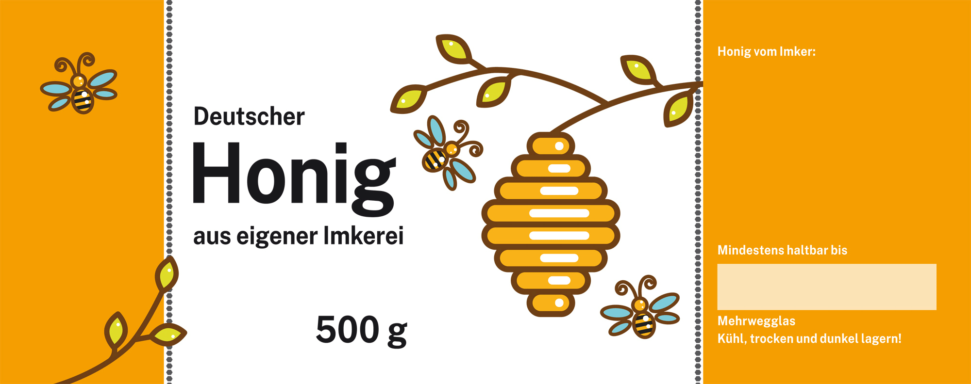 Honigglas-Etikett "Bienenkorb"