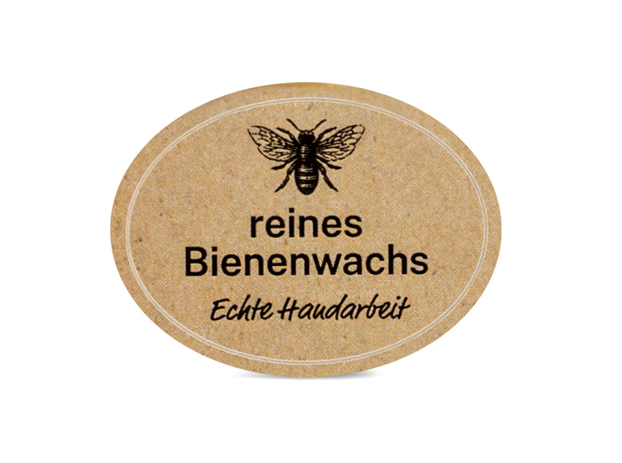 Etiketten "reines Bienenwachs" mit Biene