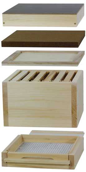 Holz Mini Plus Beute komplett