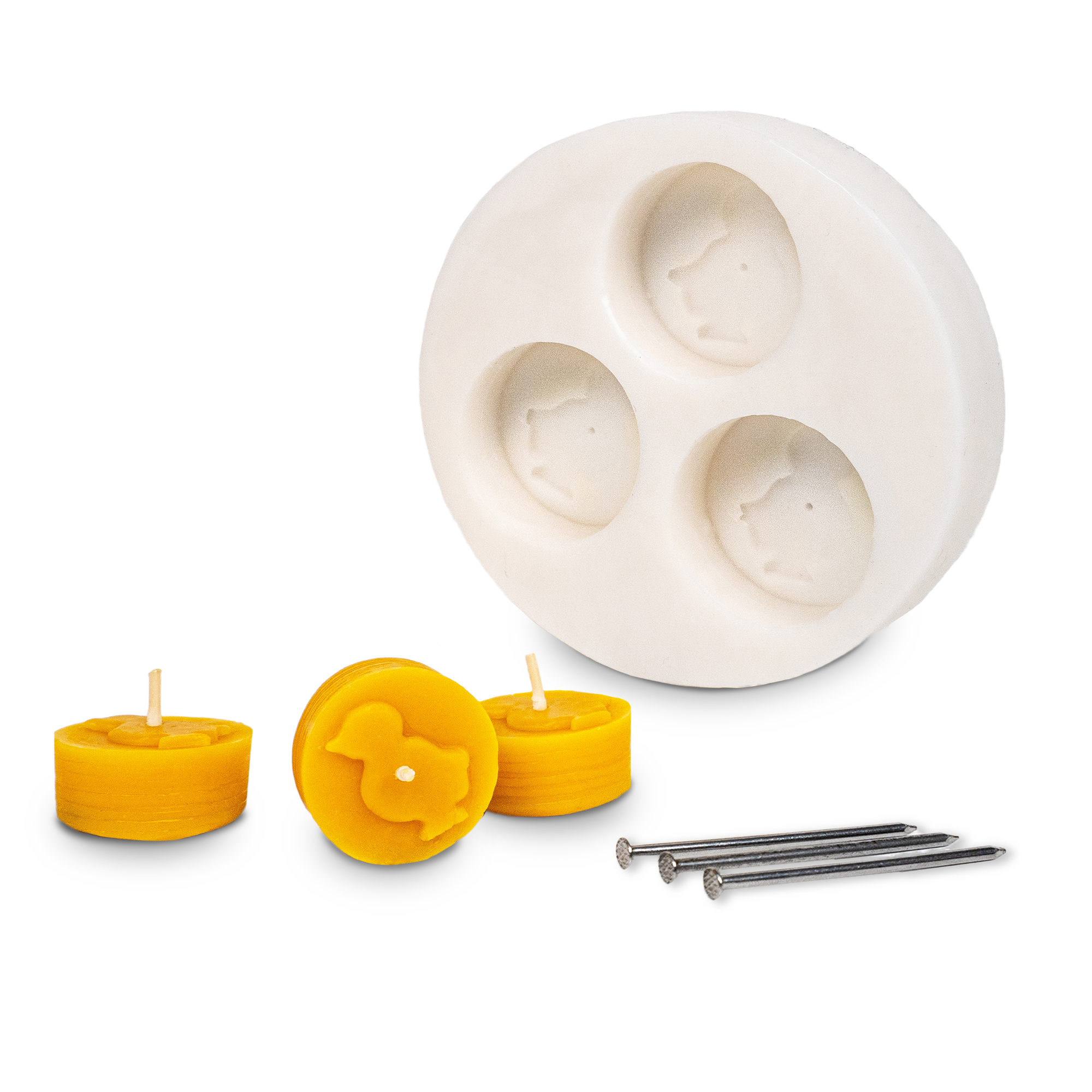 Gießform 3er Teelicht Enten