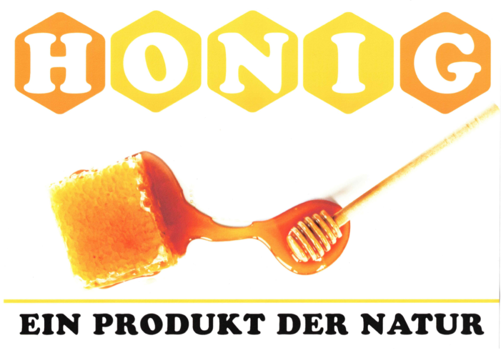 Werbeaufkleber "Honig ein Produkt der Natur"