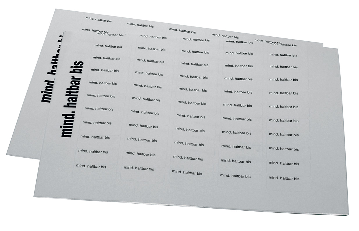 Haftetikett "mindestens haltbar bis"