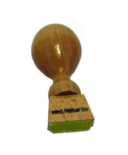 Stempel "mind. haltbar bis:"