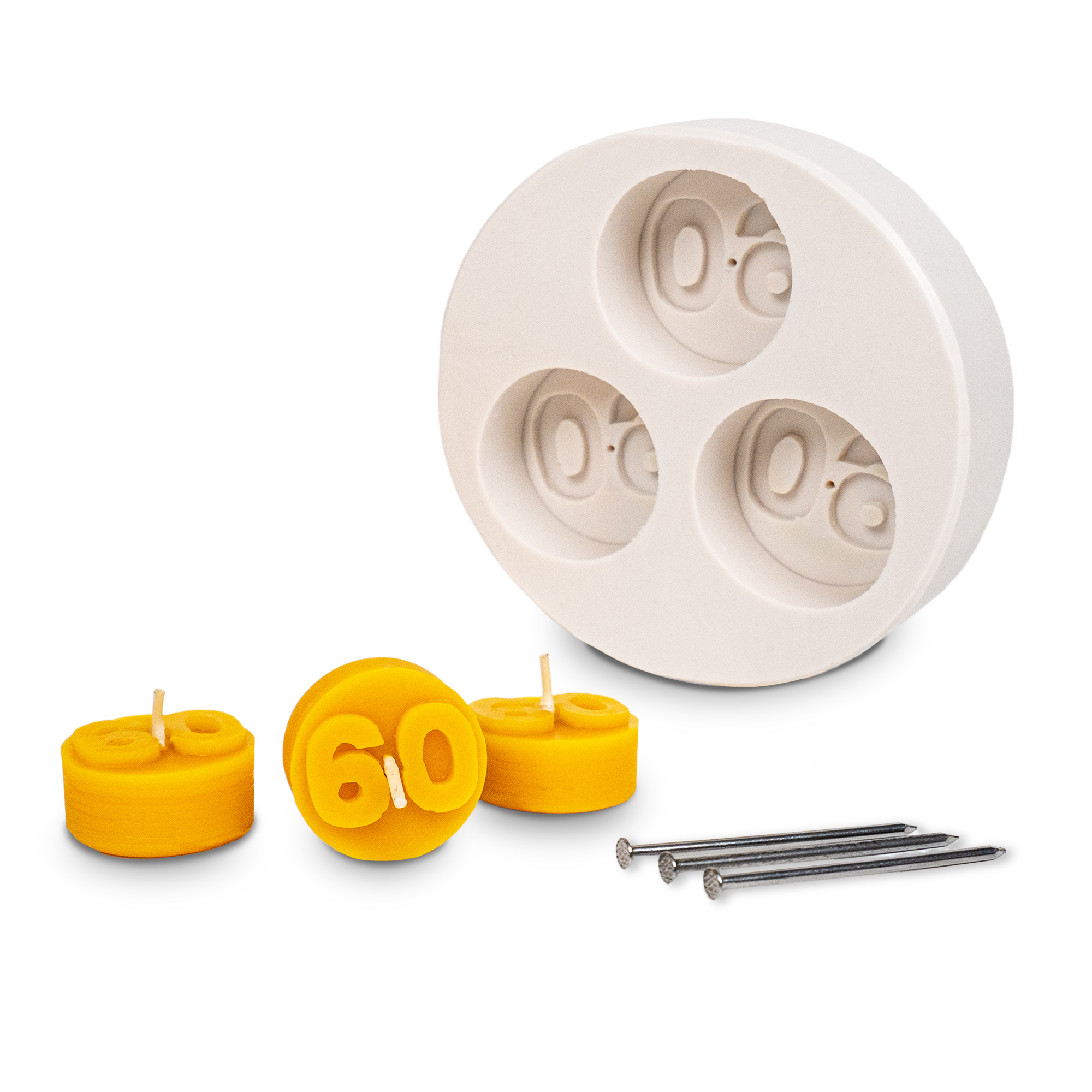 Gießform 3er Teelicht 60er